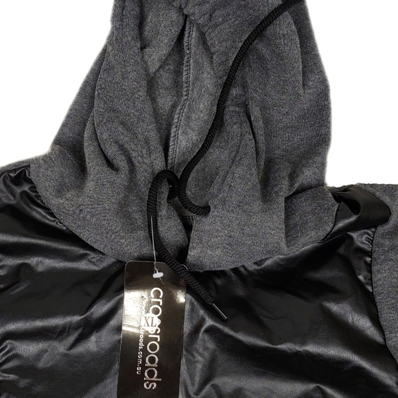 NWT Sanctuary Blk Coated Skinny Jeans 16 + Hoodie - Picture 12 of 13